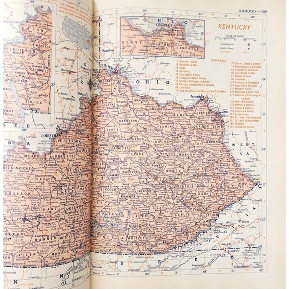1960 Hammond's World Atlas Family Reference Space Age Edition w/ Dust Cover HBS - Picture 4 of 9